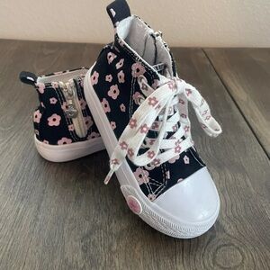 Tommy Bahama Black and Pink Floral Kids Sneakers